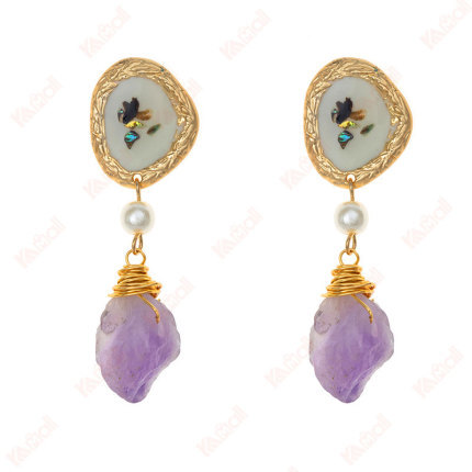 dressy pretty girl purple earrings